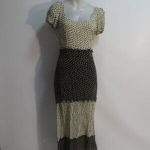 Womens Cheap and Chic by Moschino Ecru Black Rooster Jacquard Print Dress XS